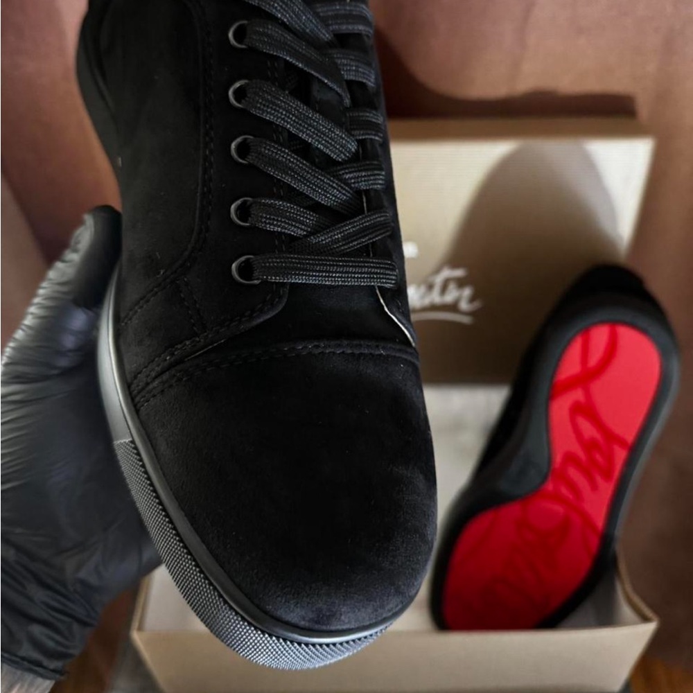 Christian Louboutin Black Sneakers with Signature Red Soles